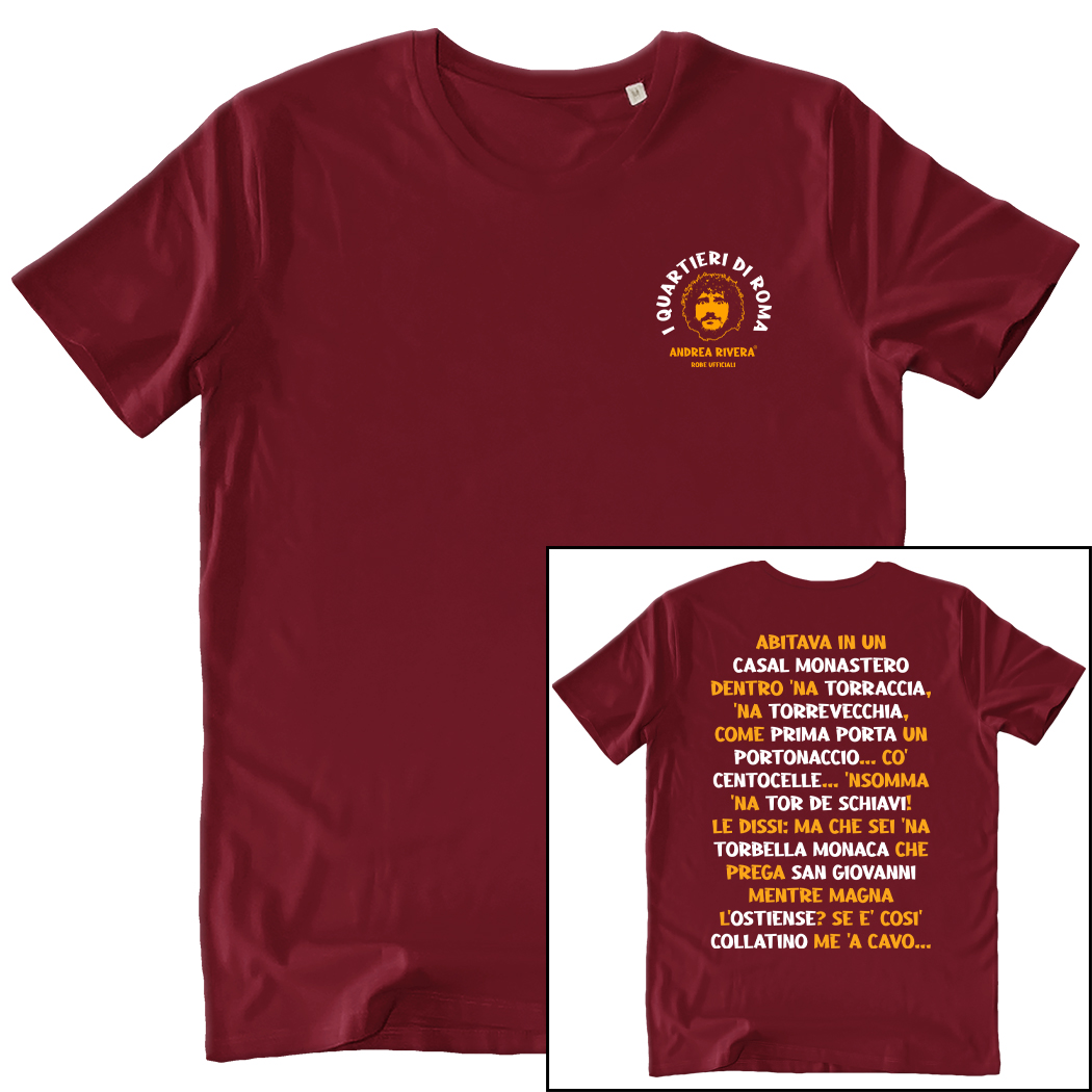T-SHIRT F+R - I QUARTIERI DI ROMA - CASAL MONASTERO burgundy
